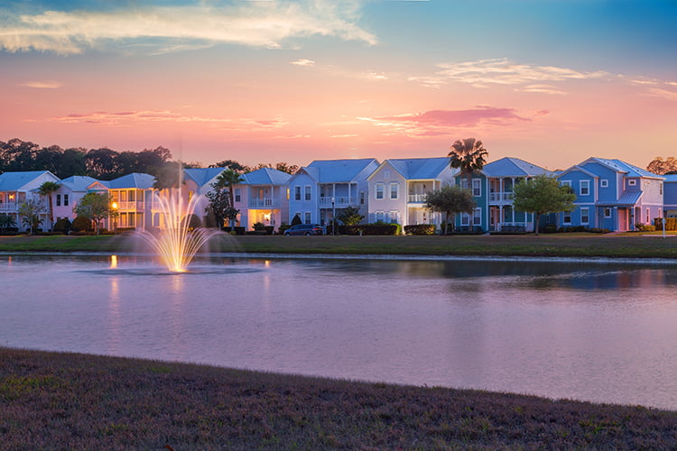 Patriots Landing Neighborhood during Sunset